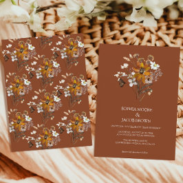 Convites Terracotta Wildflower Boho Casamento outono