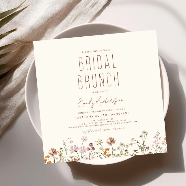 Convites Terracotta Wildflower Bridal BrunChá (Criador carregado)