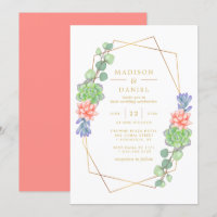 Terrário de Suculentas com Aquarela para Casamento