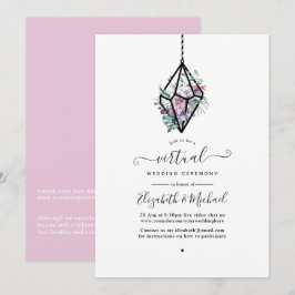 Convites Terrário Geométrico Casamento Virtual Floral Paste