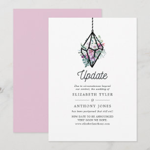 Convites Terrário Geométrico Pastel Atualização de Casament
