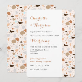 Convites Terrazzo Abstrato Modern Earthy Invitation