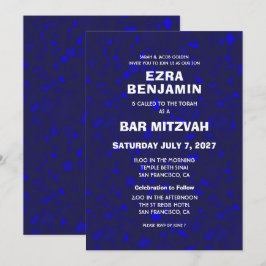 Convites Terrazzo Hand Desenhou Bar Personalizado Bat Mitzv