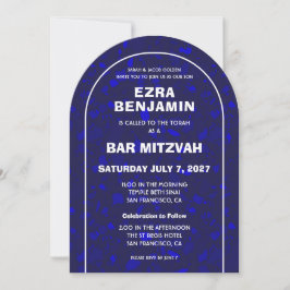 Convites Terrazzo Hand Desenhou Bar Personalizado Bat Mitzv