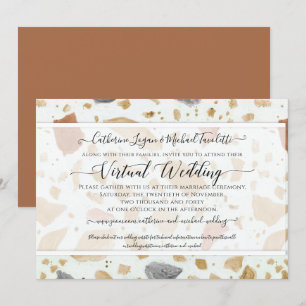 Convites Terrazzo Terra-cotta Casamento Virtual Moderno Ter