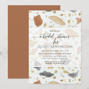 Convites Terrazzo Terra-cotta Modern Earthy Bridal Show