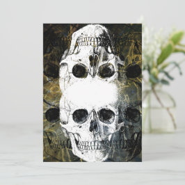 Convites Terror de Halloween - Grafite de 3 Caveiras Explod
