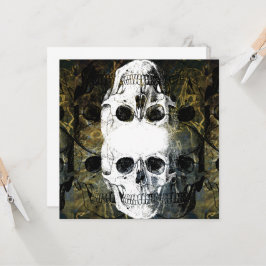 Convites Terror de Halloween - Grafite Explode 3 Caveiras