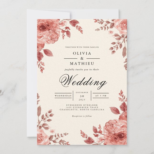 Convites Terthy Bloom Arch Flourish Weding (Frente)
