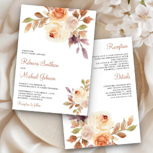 Convites Terthy Dusty Peach Floral Tudo em Um Casamento