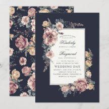 Terthy Dusty Rosa e Marinho Blue Floral Casamento