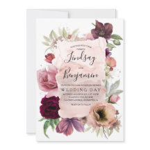 Terthy Tones Burgundy Casamento vintage Floral