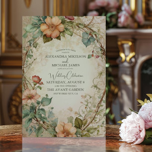 Convites Terthy Tones Desbotaram Casamento Floral Desvaneci