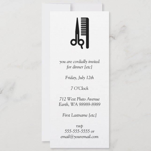 Convites Tesoura e Comb (Frente)