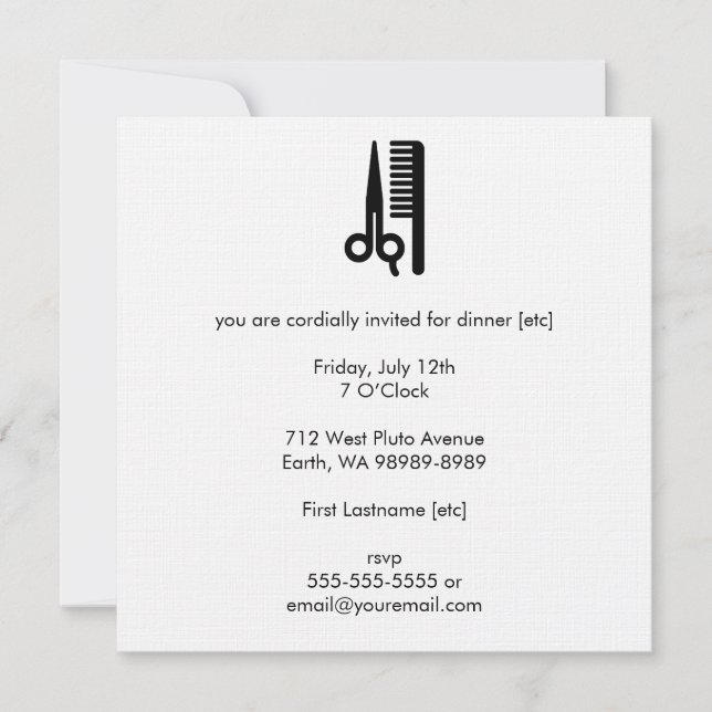 Convites Tesoura e Comb (Frente)