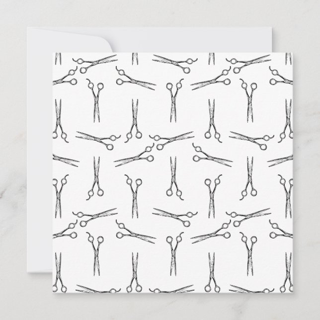 Convites Tesouras de Salão Pastas de Cabeças de Cabeças CLI (Frente)