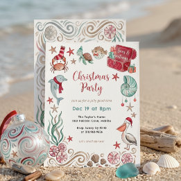 Convites Tesouro Oceânico Mar & Saudações Natal à Beira-Mar