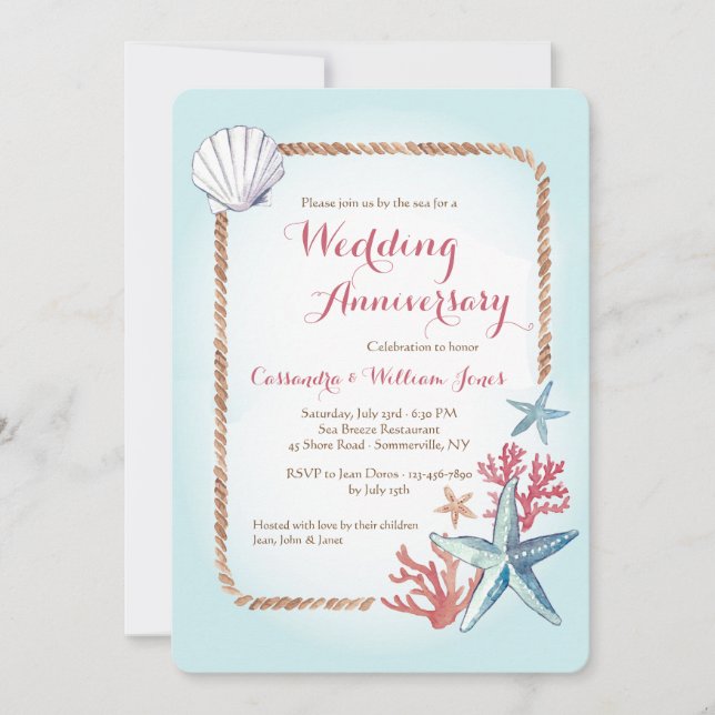 Convites Tesouros do Sea Invitation (Frente)