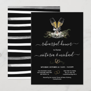 Convites Teste de champanhe Janto de aquarela floral Invit