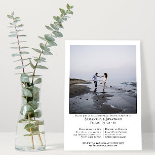 Convites Teste e Janto de Casamento Mínimo de Foto Moderna