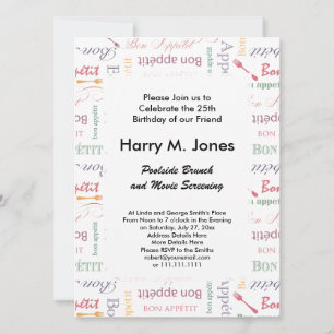Convites Teste padrão do clássico de Appetit do Bon