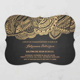 Convites Teste padrão Dourado da mandala do quadro do