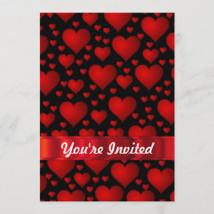 Convites Teste padrão vermelho do coração do amor