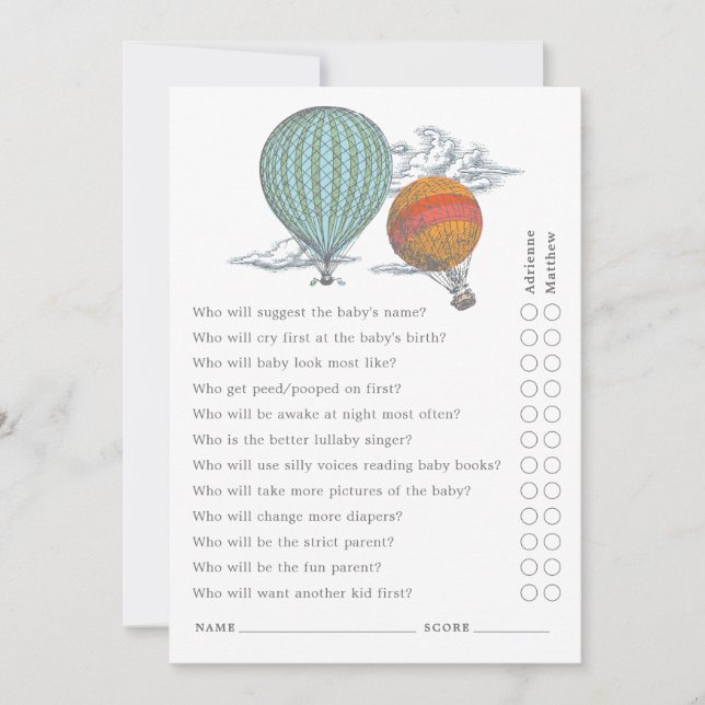 Convites Teste principal do balão de ar quente para cima e  (Frente)