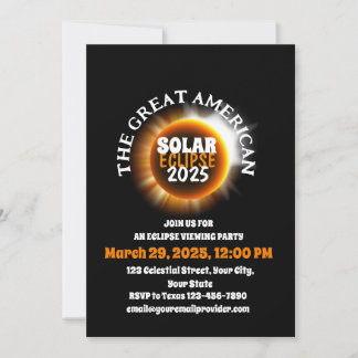Convites Testemunhando o Total Solar Eclipse 3/29/2025 EUA