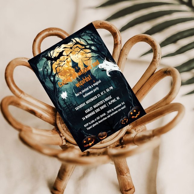 Convites Testemunhas e Reuniões do Feiticeiro do Halloween (Criador carregado)