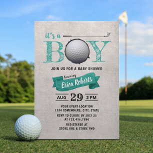 Convites Teto do Tema do Esporte do Chá de fraldas Golf Bo