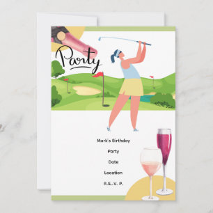 Convites Teto Par de Vamos Golfer para Festa