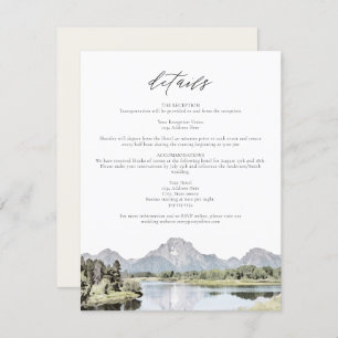 Convites TETON NATIONAL PARK Mountain Wedding Details Card