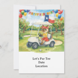 Convites Texas Birthday Themed for GOLFER Cat Lovers