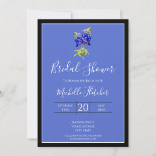 Convites Texas Bluebonnets em Blue, Spring Weds, Bridal
