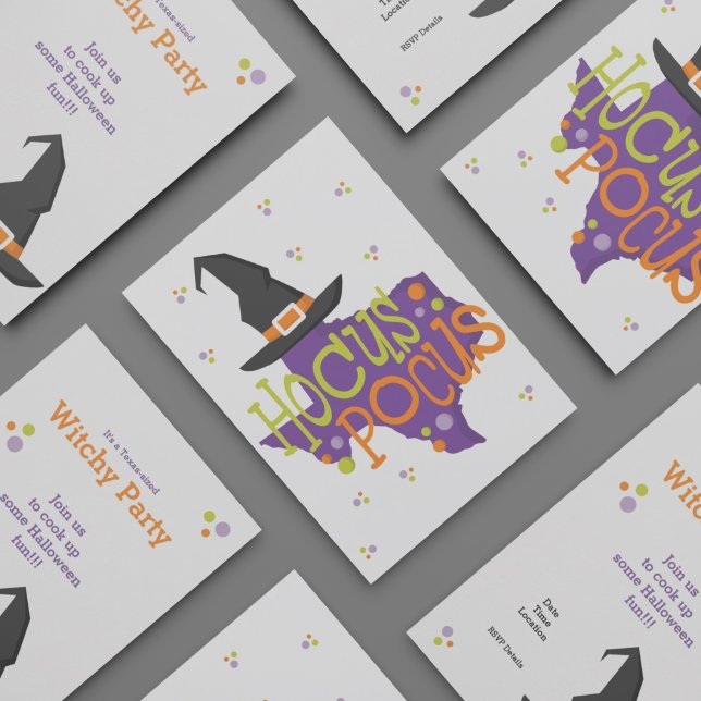 Convites Texas Hocus Pocus Halloween (Criador carregado)