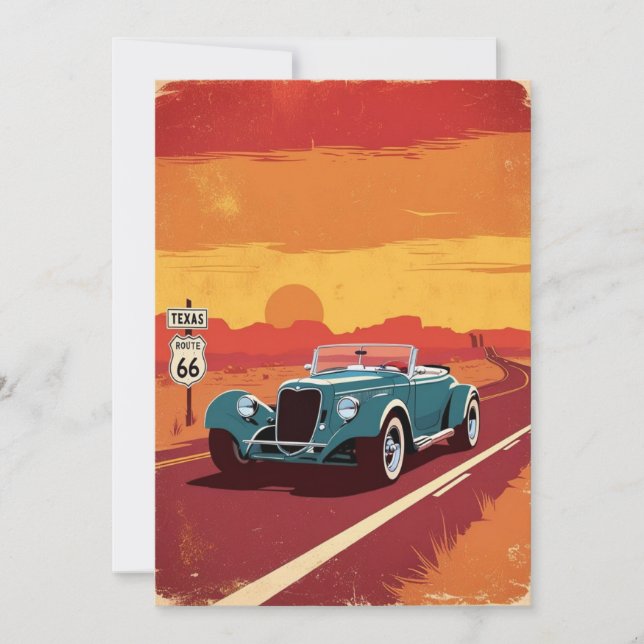 Convites Texas Route 66 FESTIVAL POSRCARD (Frente)