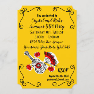 Convites Texto da frente dos cantos das Souvenirs em espanh