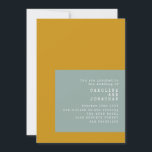 Convites Texto da Máquina de Escrever Geométrica Casamento<br><div class="desc">Texto da Máquina Geométrica Texto da Mostarda Sage Convite de Casamento com detalhes do site da RSVP.</div>