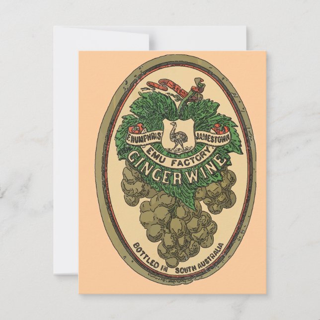 Convites Texto de Edição do Rótulo do Vinho de Gengibre Ant (Frente)