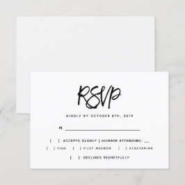Convites Texto de Escova de Casamento RSVP