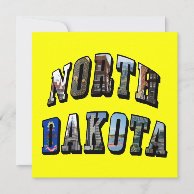 Convites Texto de Imagem de Dakota do Norte (Frente)