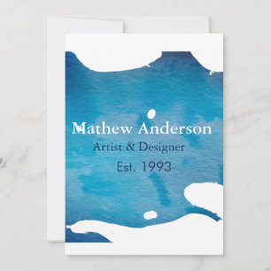 Convites Texto de jeans de cor da água russa azul título de