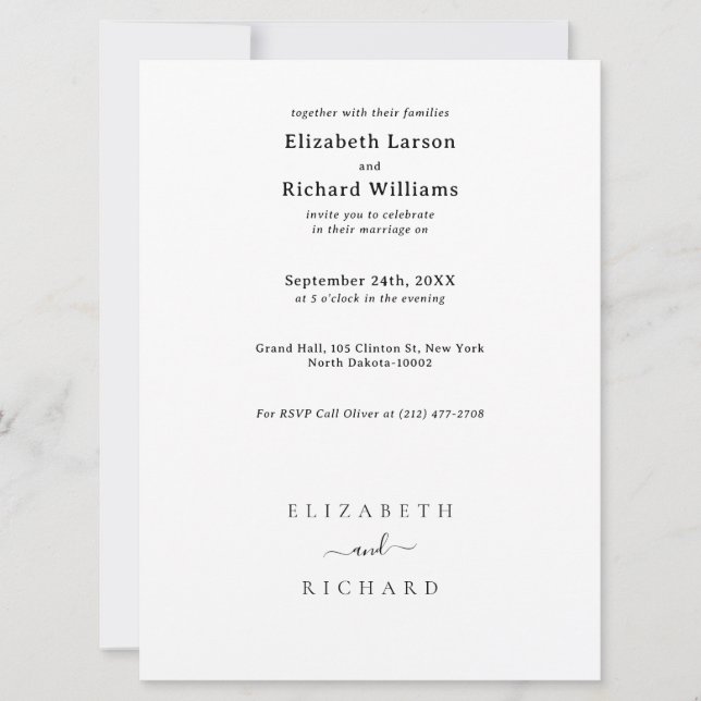 Convites Texto de Modelo Casamento (Frente)