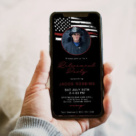 Convites Texto de Parte de Aposentação do Fireman com Sinal