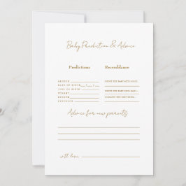 Convites Texto Dourado simples Predições para Bebês