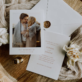 Convites Texto e Foto Elegante Simples | Boho Wedding
