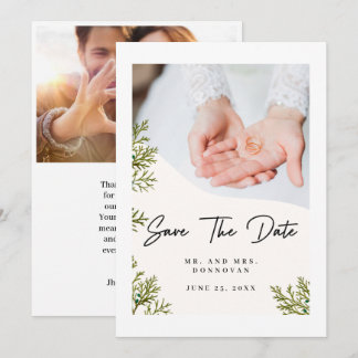 Convites Texto e Foto Elegante Simples | Casamento Obrigado