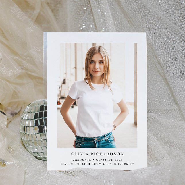 Convites Texto e Foto Elegante Simples | Graduação 2023 (Criador carregado)