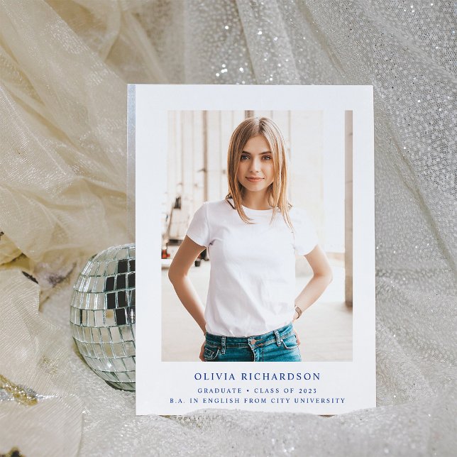 Convites Texto e Foto Elegante Simples | Graduação 2023 (Criador carregado)